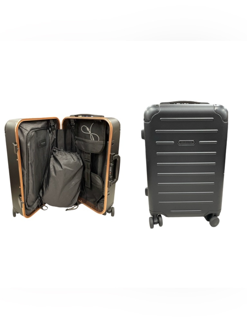 ( SW-82) Solgaard Carry On Luggage In Black/ Rosegold